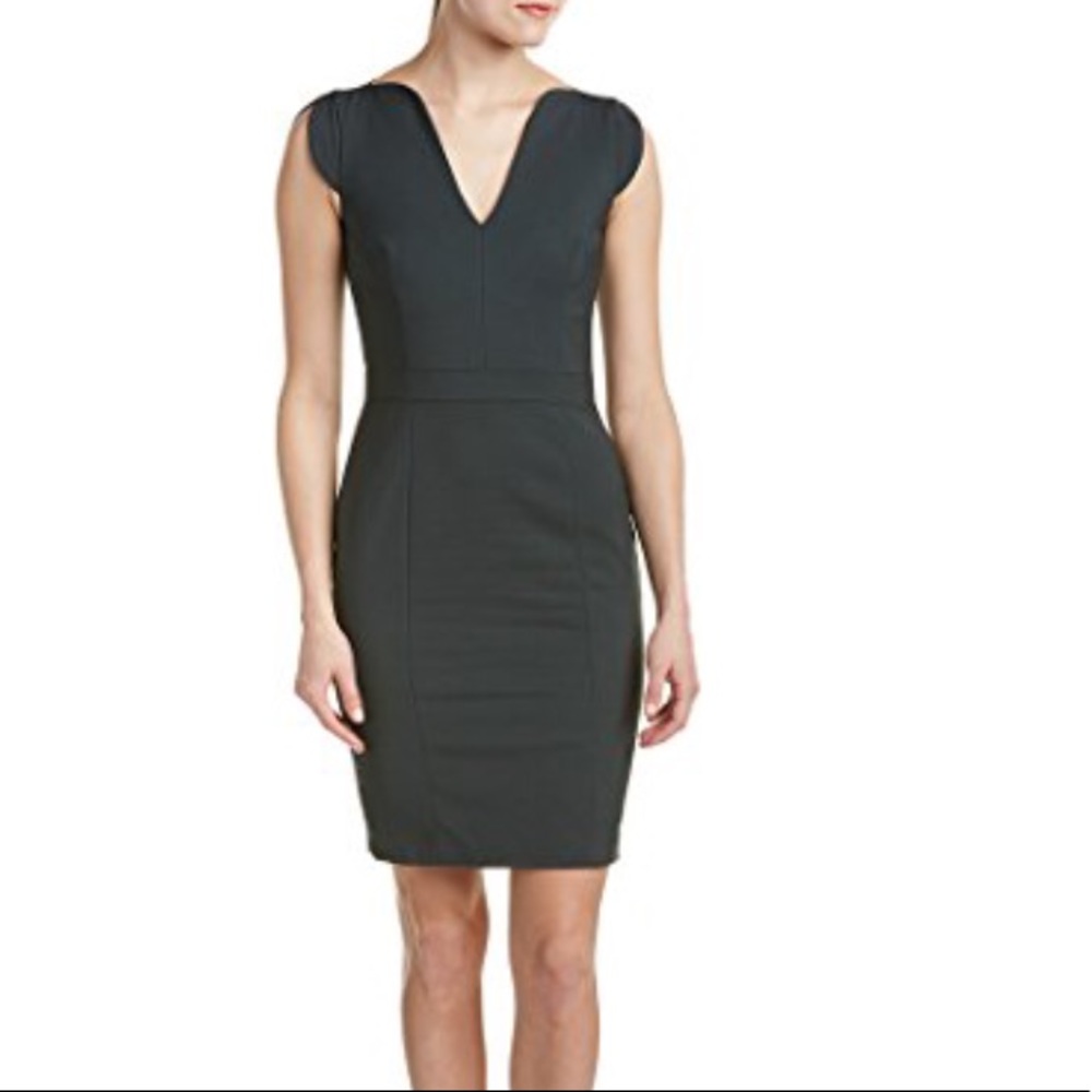 French Connection Sheath Dress in Dark Grey/Green